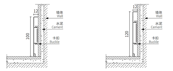 常规款铝合金踢脚线-产品图纸